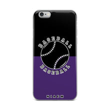 Load image into Gallery viewer, Baseball iPhone Case (Black &amp; Purple)