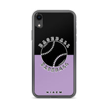 Load image into Gallery viewer, Baseball iPhone Case (Black &amp; Purple 2)