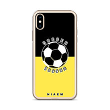 Load image into Gallery viewer, Soccer iPhone Case (Black &amp; Yellow 1)