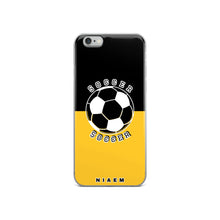 Load image into Gallery viewer, Soccer iPhone Case (Black &amp; Yellow)