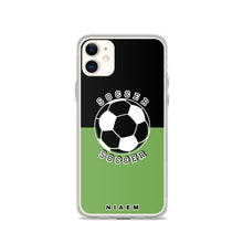 Load image into Gallery viewer, Soccer iPhone Case (Black &amp; Green)