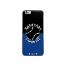 Load image into Gallery viewer, Baseball iPhone Case (Black &amp; Blue 2)