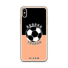 Load image into Gallery viewer, Soccer iPhone Case (Black &amp; Orange 2)