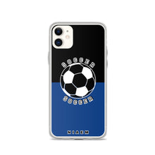 Load image into Gallery viewer, Soccer iPhone Case (Black &amp; Blue 2)