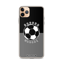 Load image into Gallery viewer, Soccer iPhone Case (Black &amp; Grey)