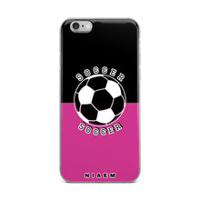 Load image into Gallery viewer, Soccer iPhone Case (Black &amp; Pink 5)
