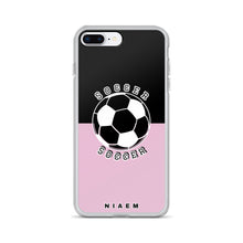 Load image into Gallery viewer, Soccer iPhone Case (Black &amp; Pink 4)