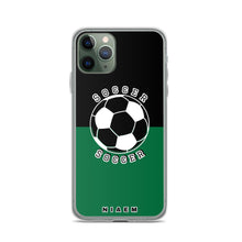 Load image into Gallery viewer, Soccer iPhone Case (Black &amp; Green 1)