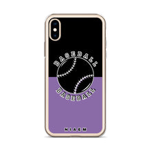 Load image into Gallery viewer, Baseball iPhone Case (Black &amp; Purple 1)