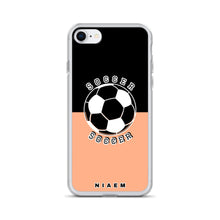 Load image into Gallery viewer, Soccer iPhone Case (Black &amp; Orange 2)