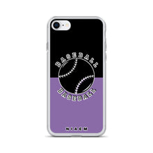 Load image into Gallery viewer, Baseball iPhone Case (Black &amp; Purple 1)