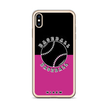 Load image into Gallery viewer, Baseball iPhone Case (Black &amp; Pink)
