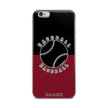 Load image into Gallery viewer, Baseball iPhone Case (Black &amp; Red 2)