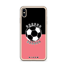 Load image into Gallery viewer, Soccer iPhone Case (Black &amp; Pink 2)