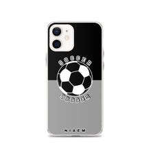 Load image into Gallery viewer, Soccer iPhone Case (Black &amp; Grey 1)