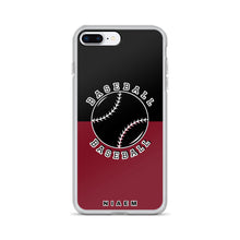 Load image into Gallery viewer, Baseball iPhone Case (Black &amp; Red 2)