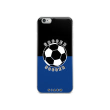 Load image into Gallery viewer, Soccer iPhone Case (Black &amp; Blue 2)