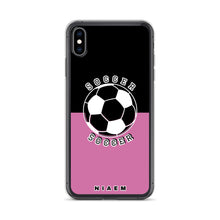 Load image into Gallery viewer, Soccer iPhone Case (Black &amp; Pink 1)