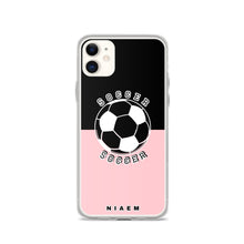 Load image into Gallery viewer, Soccer iPhone Case (Black &amp; Pink 3)