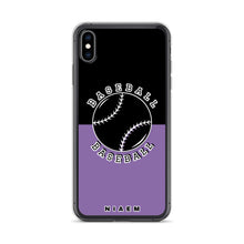 Load image into Gallery viewer, Baseball iPhone Case (Black &amp; Purple 1)