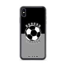 Load image into Gallery viewer, Soccer iPhone Case (Black &amp; Grey 1)