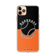 Load image into Gallery viewer, Baseball iPhone Case (Black &amp; Orange)