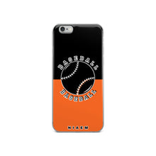 Load image into Gallery viewer, Baseball iPhone Case (Black &amp; Orange)