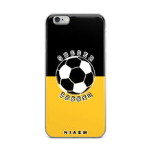 Load image into Gallery viewer, Soccer iPhone Case (Black &amp; Yellow)
