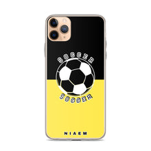 Load image into Gallery viewer, Soccer iPhone Case (Black &amp; Yellow 1)