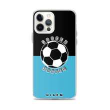 Load image into Gallery viewer, Soccer iPhone Case (Black &amp; Blue 7)