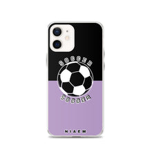 Load image into Gallery viewer, Soccer iPhone Case (Black &amp; Purple 2)