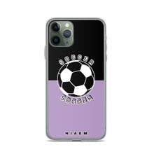 Load image into Gallery viewer, Soccer iPhone Case (Black &amp; Purple 2)
