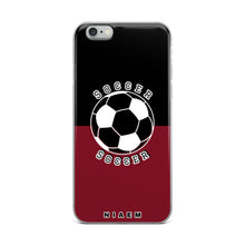 Load image into Gallery viewer, Soccer iPhone Case (Black &amp; Red 2)