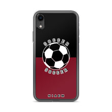 Load image into Gallery viewer, Soccer iPhone Case (Black &amp; Red 2)