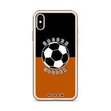 Load image into Gallery viewer, Soccer iPhone Case (Black &amp; Brown 1)