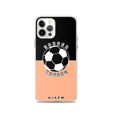 Load image into Gallery viewer, Soccer iPhone Case (Black &amp; Orange 2)