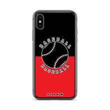 Load image into Gallery viewer, Baseball iPhone Case (Black &amp; Red 1)