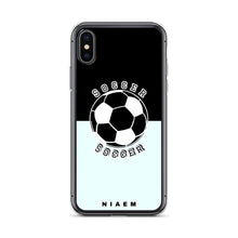 Load image into Gallery viewer, Soccer iPhone Case (Black &amp; Blue 5)