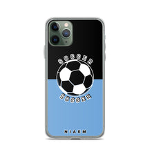 Load image into Gallery viewer, Soccer iPhone Case (Black &amp; Blue 1)