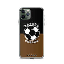 Load image into Gallery viewer, Soccer iPhone Case (Black &amp; Brown)