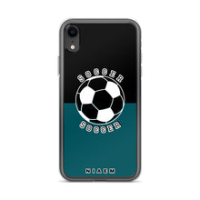Load image into Gallery viewer, Soccer iPhone Case (Black &amp; Blue 4)