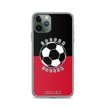 Load image into Gallery viewer, Soccer iPhone Case (Black &amp; Red)