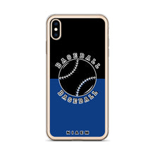 Load image into Gallery viewer, Baseball iPhone Case (Black &amp; Blue 2)
