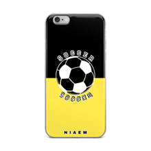 Load image into Gallery viewer, Soccer iPhone Case (Black &amp; Yellow 1)