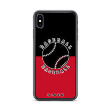Load image into Gallery viewer, Baseball iPhone Case (Black &amp; Red)