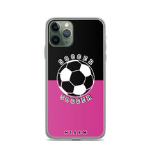 Load image into Gallery viewer, Soccer iPhone Case (Black &amp; Pink 5)