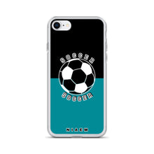 Load image into Gallery viewer, Soccer iPhone Case (Black &amp; Blue 3)