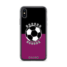 Load image into Gallery viewer, Soccer iPhone Case (Black &amp; Pink 6)