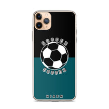 Load image into Gallery viewer, Soccer iPhone Case (Black &amp; Blue 4)