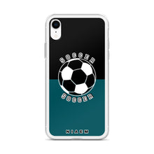 Load image into Gallery viewer, Soccer iPhone Case (Black &amp; Blue 4)
